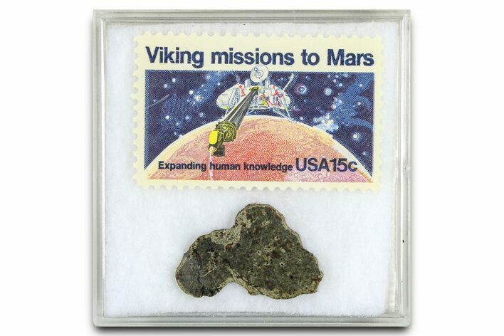 Martian Meteorite ( g) Slice - With Viking Mission Stamp #378806